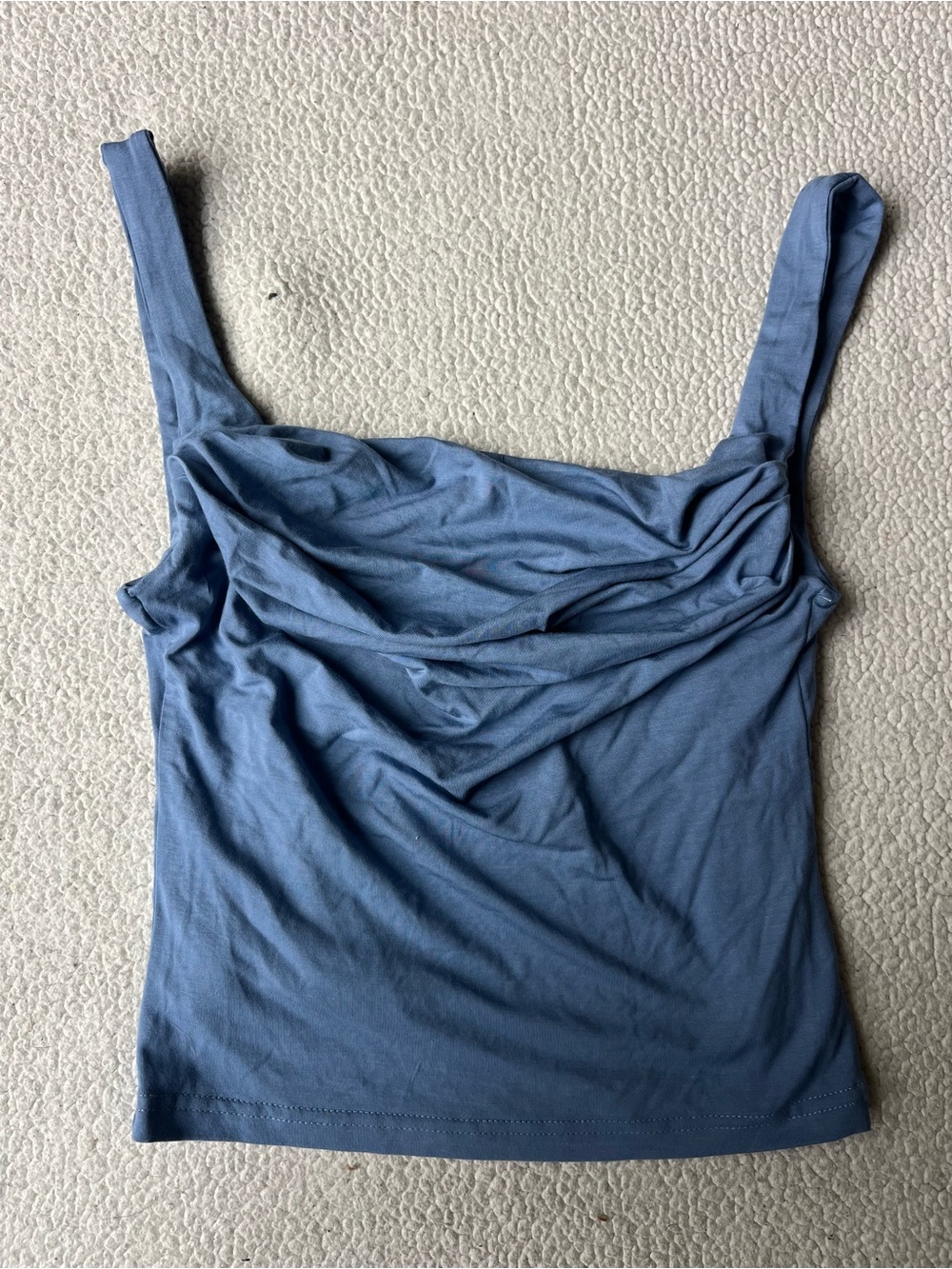 Forefair Blue Ruched Neck Tank Top Womens XS